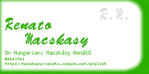 renato macskasy business card