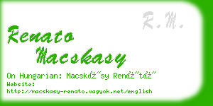 renato macskasy business card